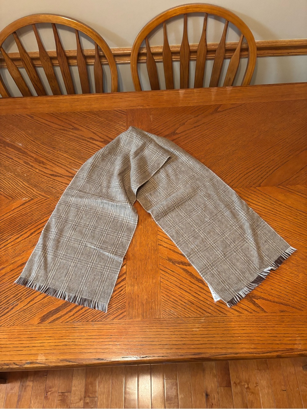 Vintage Macy’s California Glen Plaid Winter Scarf Made in France